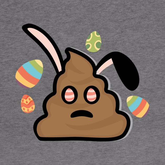 Poop Emoji Easter Bunny Ears Funny by macshoptee